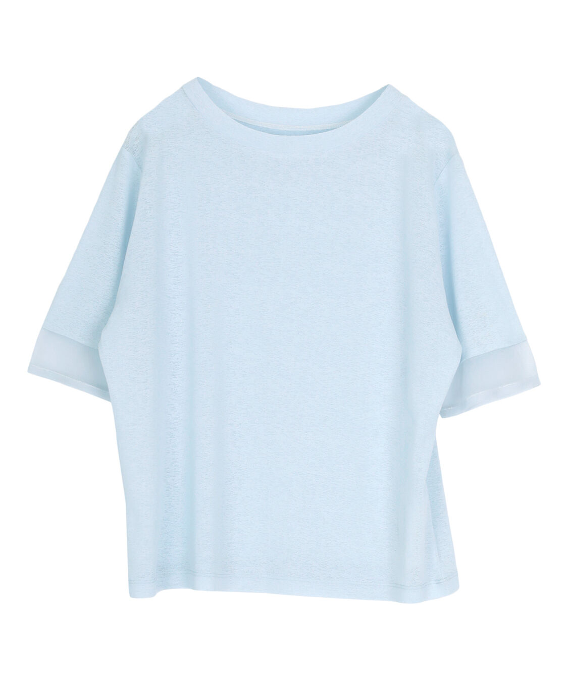 titivate「シアー切替ハーフスリーブカットソートップス」|Tシャツ・カットソー|