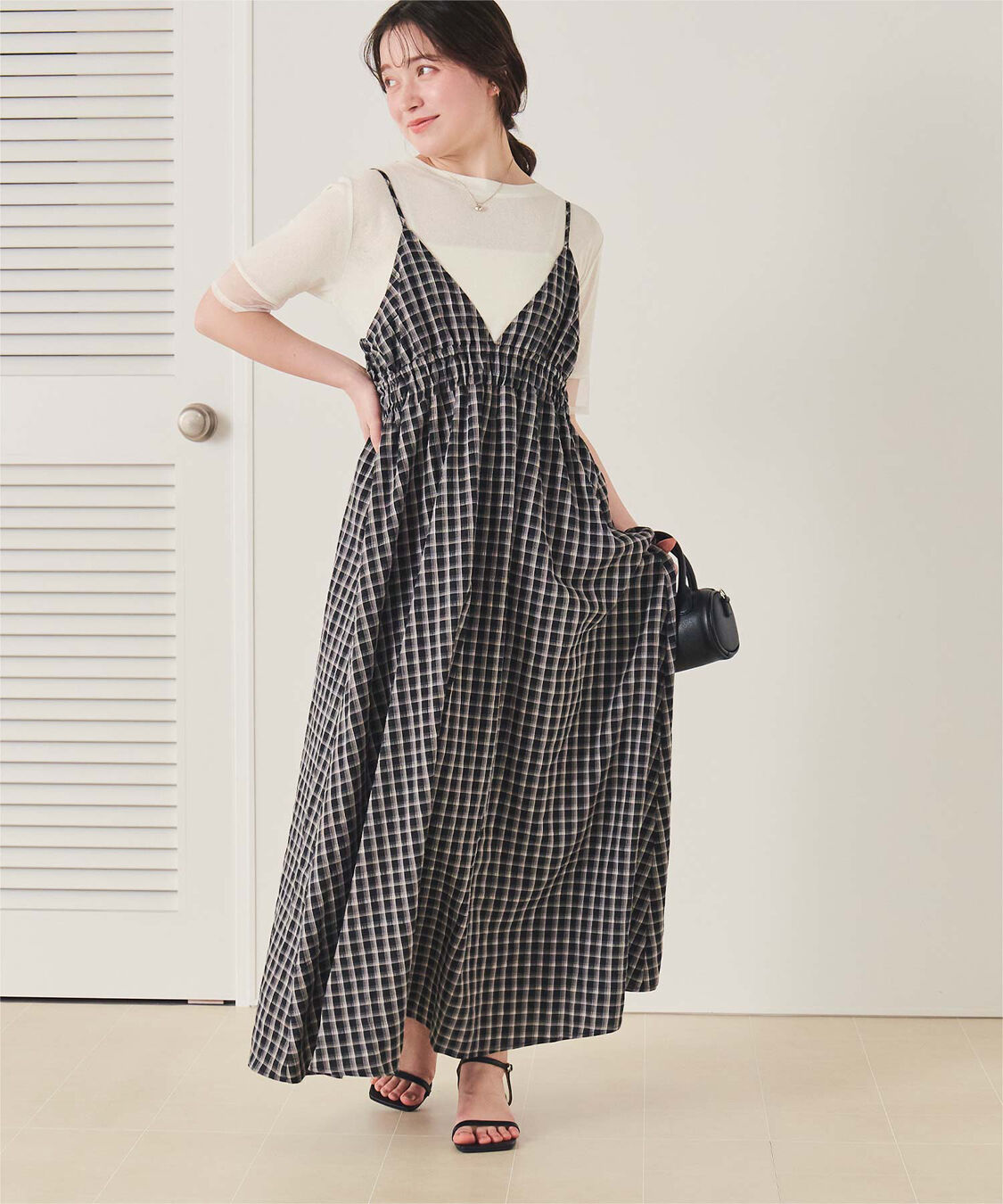 titivate「シアー切替ハーフスリーブカットソートップス」|Tシャツ・カットソー|