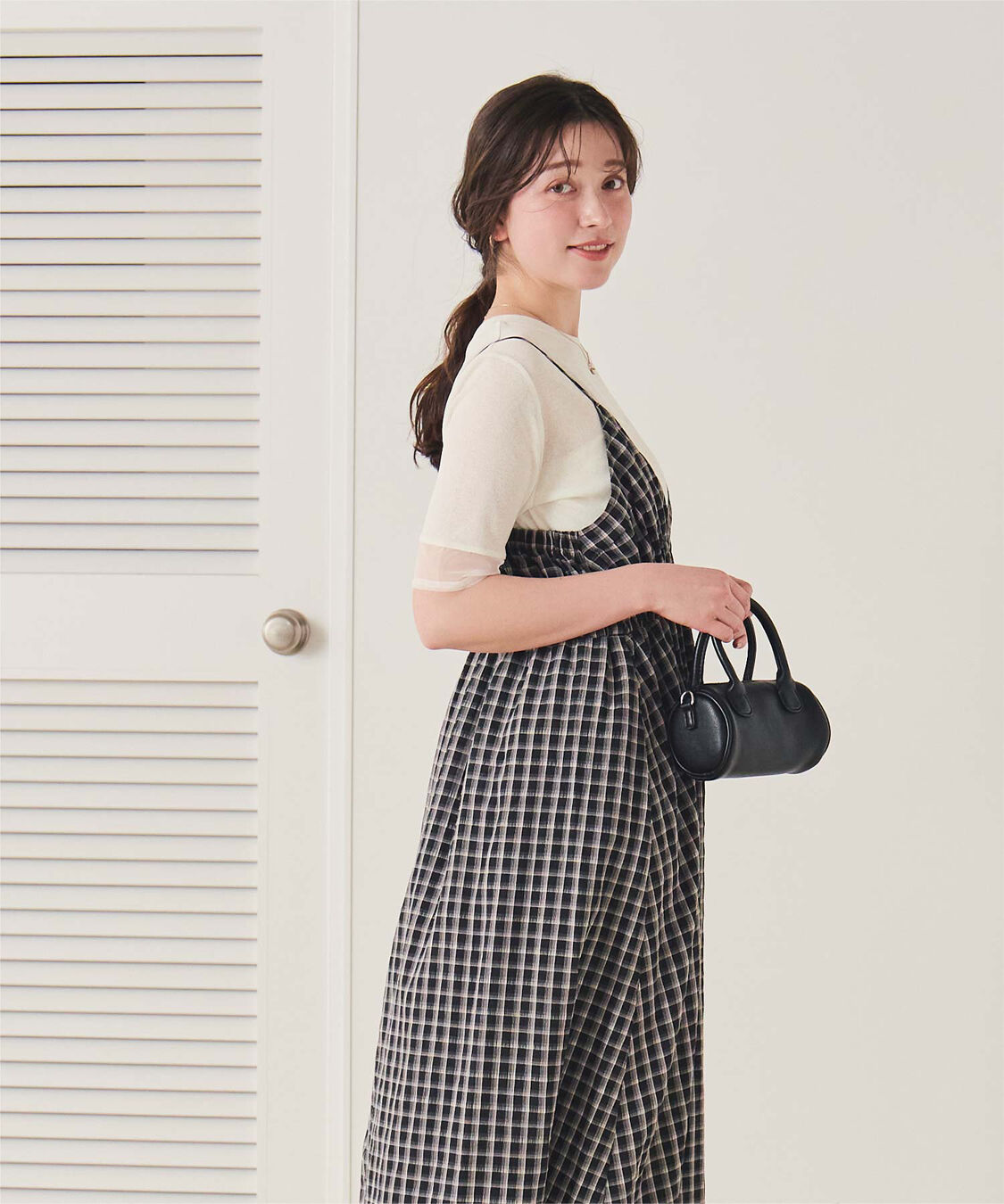 titivate「シアー切替ハーフスリーブカットソートップス」|Tシャツ・カットソー|