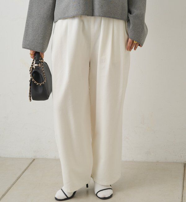  「リヨセル混デニムツータックイージーパンツ」|その他|オフホワイト