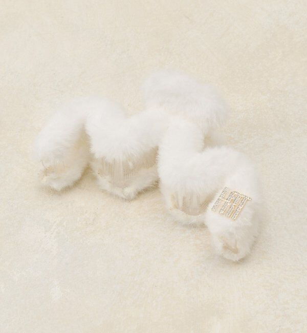  「【Latini】ロゴ付きフェイクファークリップ」|その他|オフホワイト