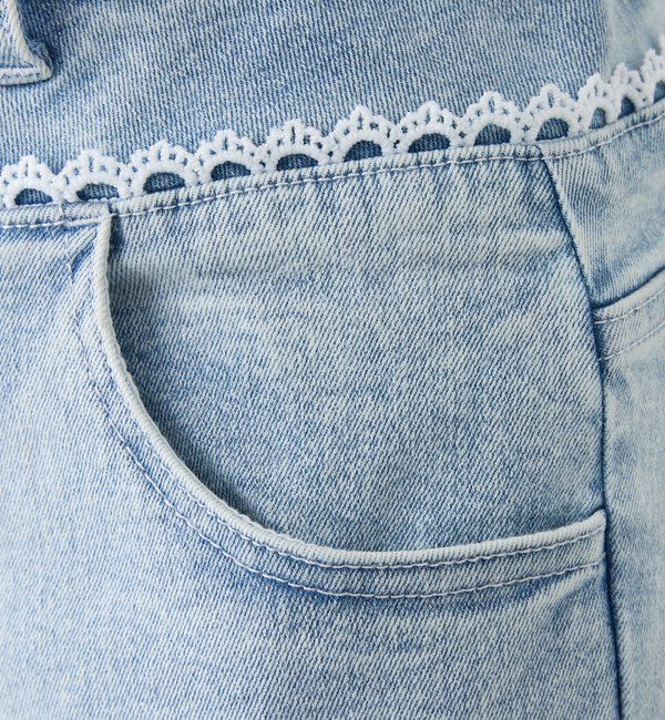  「【SMサイズ展開あり】ウエストレースフレアデニム」|その他|