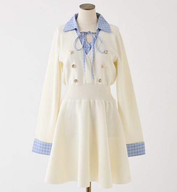  「【SMサイズ展開あり】シャツドッキングミニワンピース」|ワンピース|