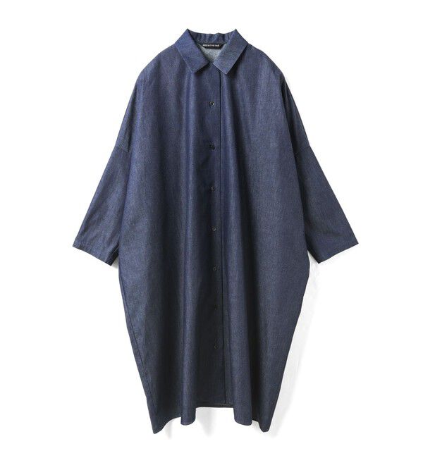 mizuiro ind「mizuiro ind デニムワイドシャツコート」|ワンピース|