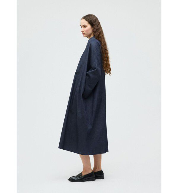 mizuiro ind「mizuiro ind デニムワイドシャツコート」|ワンピース|