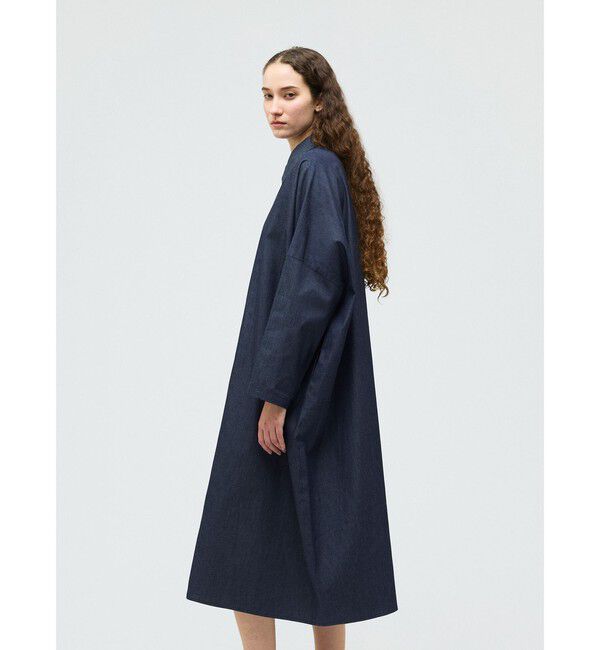 mizuiro ind「mizuiro ind デニムワイドシャツコート」|ワンピース|