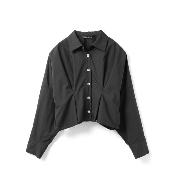 mizuiro ind「mizuiro ind コクーンショートシャツ」|シャツ・ブラウス|ブラック