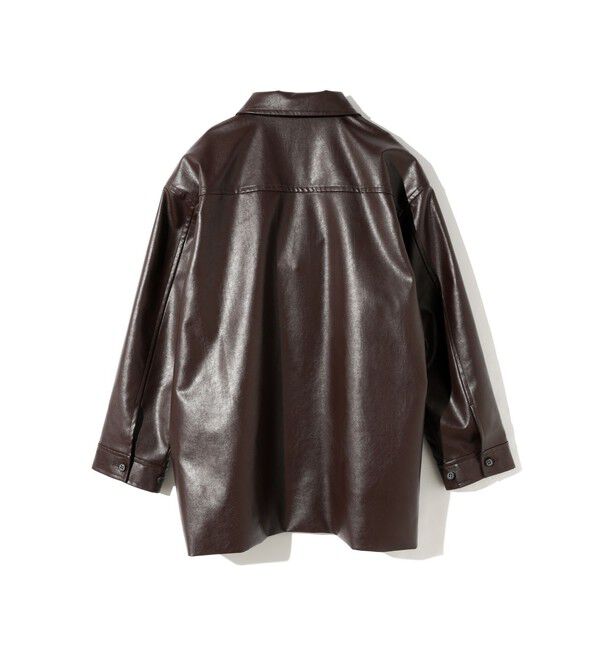 MIDIUMISOLID「MIDIUMISOLID for Ladies シンセティックレザーオーバーサイズブルゾン」|テーラードジャケット|