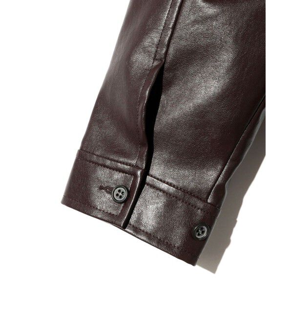 MIDIUMISOLID「MIDIUMISOLID for Ladies シンセティックレザーオーバーサイズブルゾン」|テーラードジャケット|