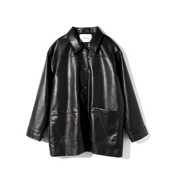 MIDIUMISOLID「MIDIUMISOLID for Ladies シンセティックレザーオーバーサイズブルゾン」|テーラードジャケット|