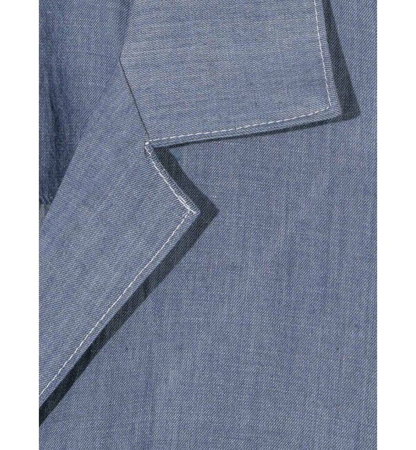 MIDIUMISOLID「MIDIUMISOLID for Ladies シアーデニムオープンカラーシャツ(BLEACH)」|シャツ・ブラウス|