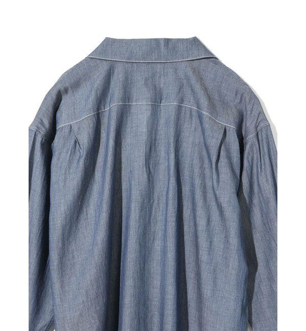 MIDIUMISOLID「MIDIUMISOLID for Ladies シアーデニムオープンカラーシャツ(BLEACH)」|シャツ・ブラウス|