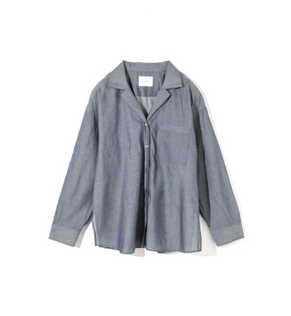 MIDIUMISOLID「MIDIUMISOLID for Ladies シアーデニムオープンカラーシャツ」|シャツ・ブラウス|