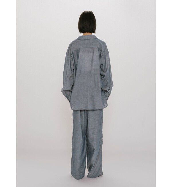 MIDIUMISOLID「MIDIUMISOLID for Ladies シアーデニムオープンカラーシャツ」|シャツ・ブラウス|