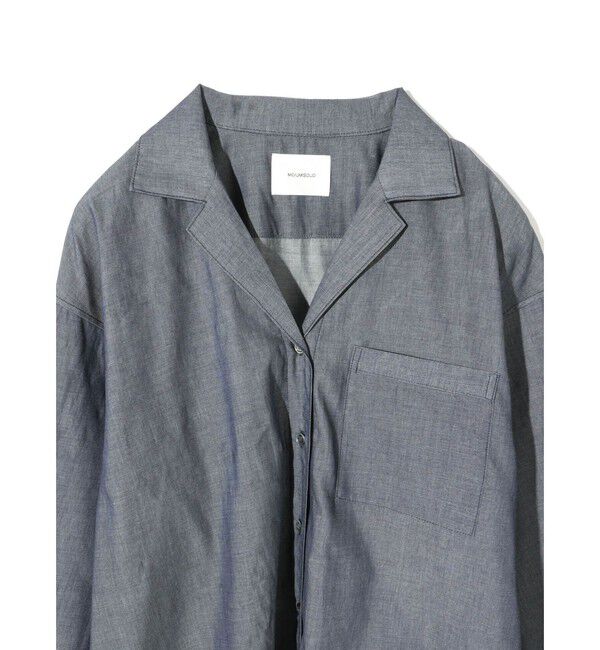 MIDIUMISOLID「MIDIUMISOLID for Ladies シアーデニムオープンカラーシャツ」|シャツ・ブラウス|