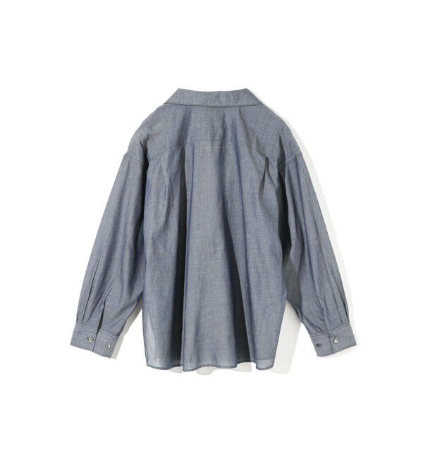 MIDIUMISOLID「MIDIUMISOLID for Ladies シアーデニムオープンカラーシャツ」|シャツ・ブラウス|
