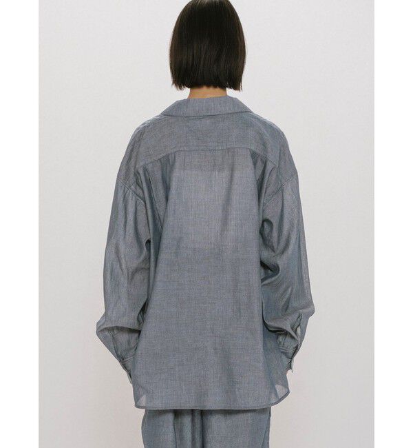 MIDIUMISOLID「MIDIUMISOLID for Ladies シアーデニムオープンカラーシャツ」|シャツ・ブラウス|