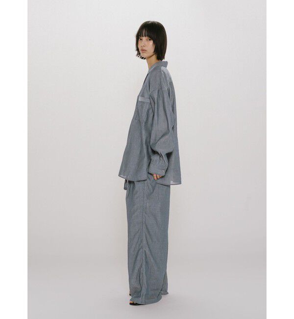 MIDIUMISOLID「MIDIUMISOLID for Ladies シアーデニムオープンカラーシャツ」|シャツ・ブラウス|