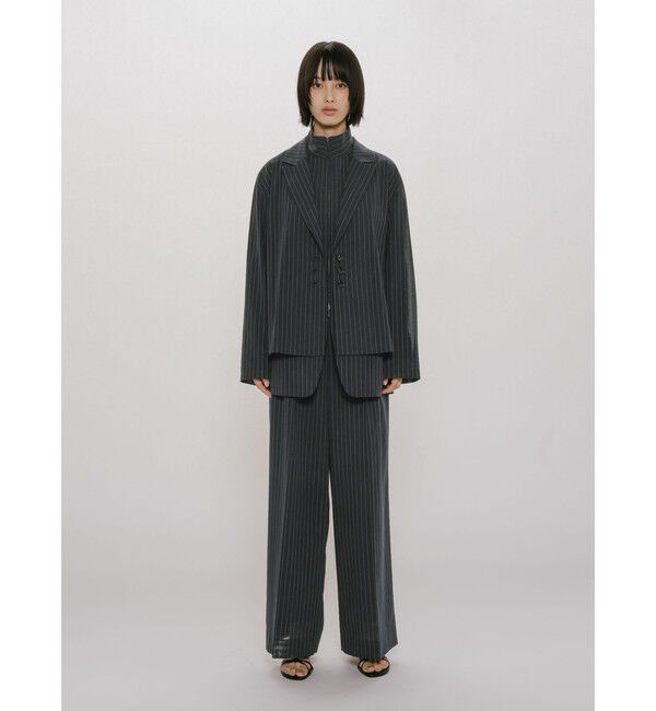 MIDIUMISOLID「MIDIUMISOLID for Ladies シースルージップジャケット」|テーラードジャケット|