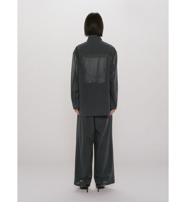 MIDIUMISOLID「MIDIUMISOLID for Ladies シースルージップジャケット」|テーラードジャケット|