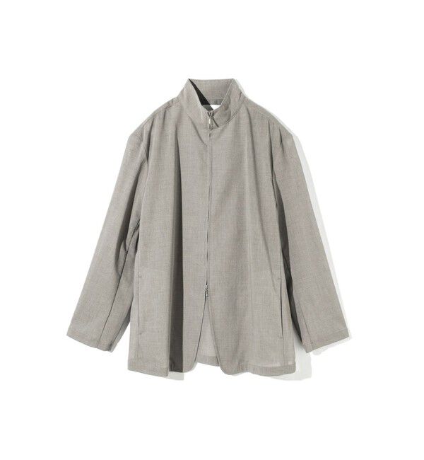 MIDIUMISOLID「MIDIUMISOLID for Ladies シースルージップジャケット」|テーラードジャケット|グレー