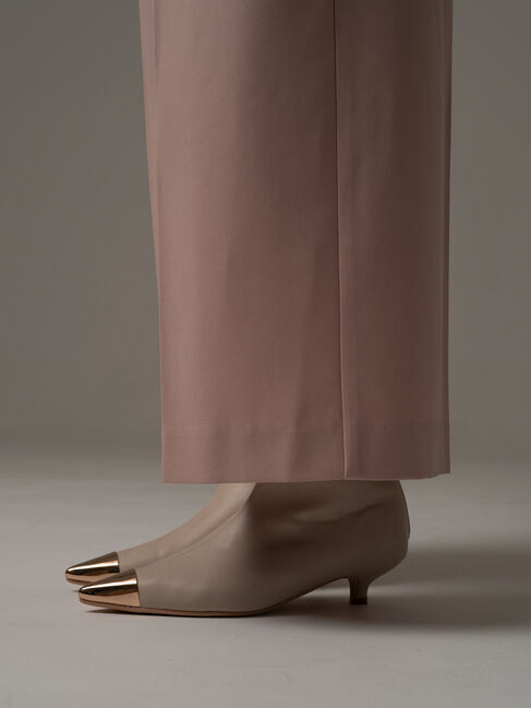 Te chichi「ポインテッドメタルフラットブーツ」|ショートブーツ|オフホワイト