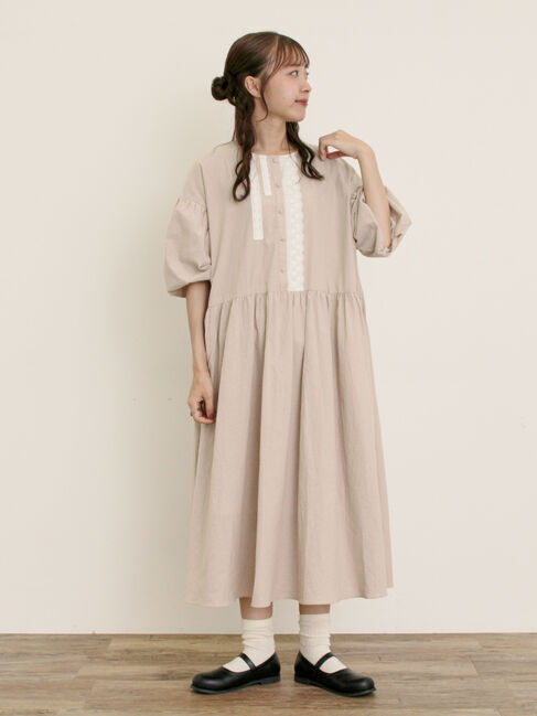 Samansa Mos2「【WEB限定】胸元レースワンピース」|ワンピース|