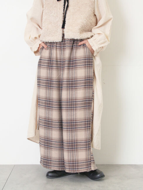 Samansa Mos2「【M/Lサイズ】チェック柄ワイドパンツ」|その他|