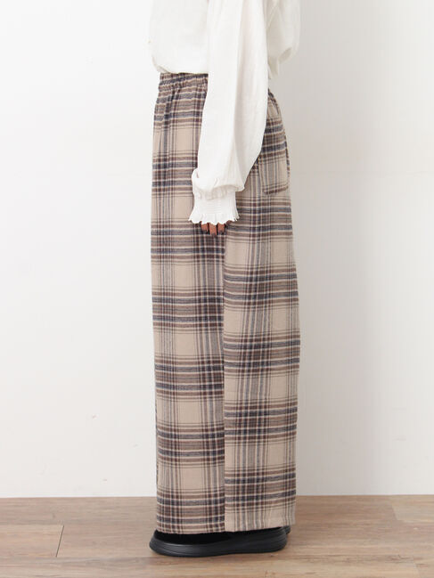Samansa Mos2「【M/Lサイズ】チェック柄ワイドパンツ」|その他|