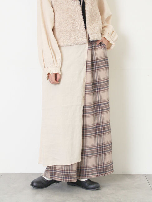 Samansa Mos2「【M/Lサイズ】チェック柄ワイドパンツ」|その他|