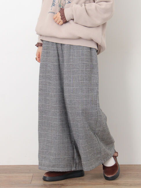 Samansa Mos2「【M/Lサイズ】チェック柄ワイドパンツ」|その他|