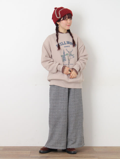 Samansa Mos2「【M/Lサイズ】チェック柄ワイドパンツ」|その他|