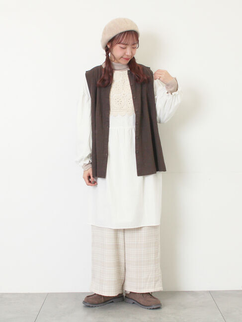Samansa Mos2「【M/Lサイズ】チェック柄ワイドパンツ」|その他|