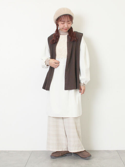 Samansa Mos2「【M/Lサイズ】チェック柄ワイドパンツ」|その他|