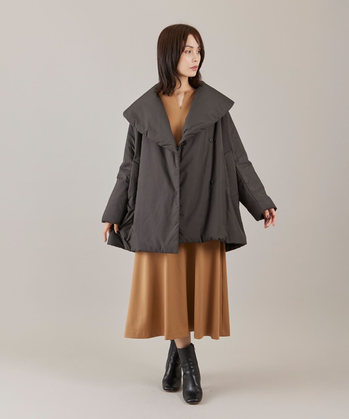 INED「《大きいサイズ》キーネックワンピース　」|ワンピース|