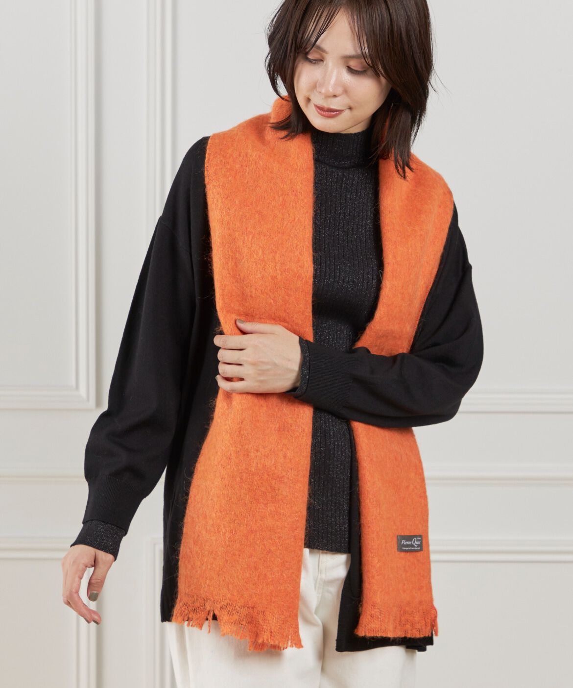 DAY by DAY it&rsquo;s international「カラーフリンジ マフラー 《PIERRE QUIOC/ピエールキオック》」|ストール|オレンジ1