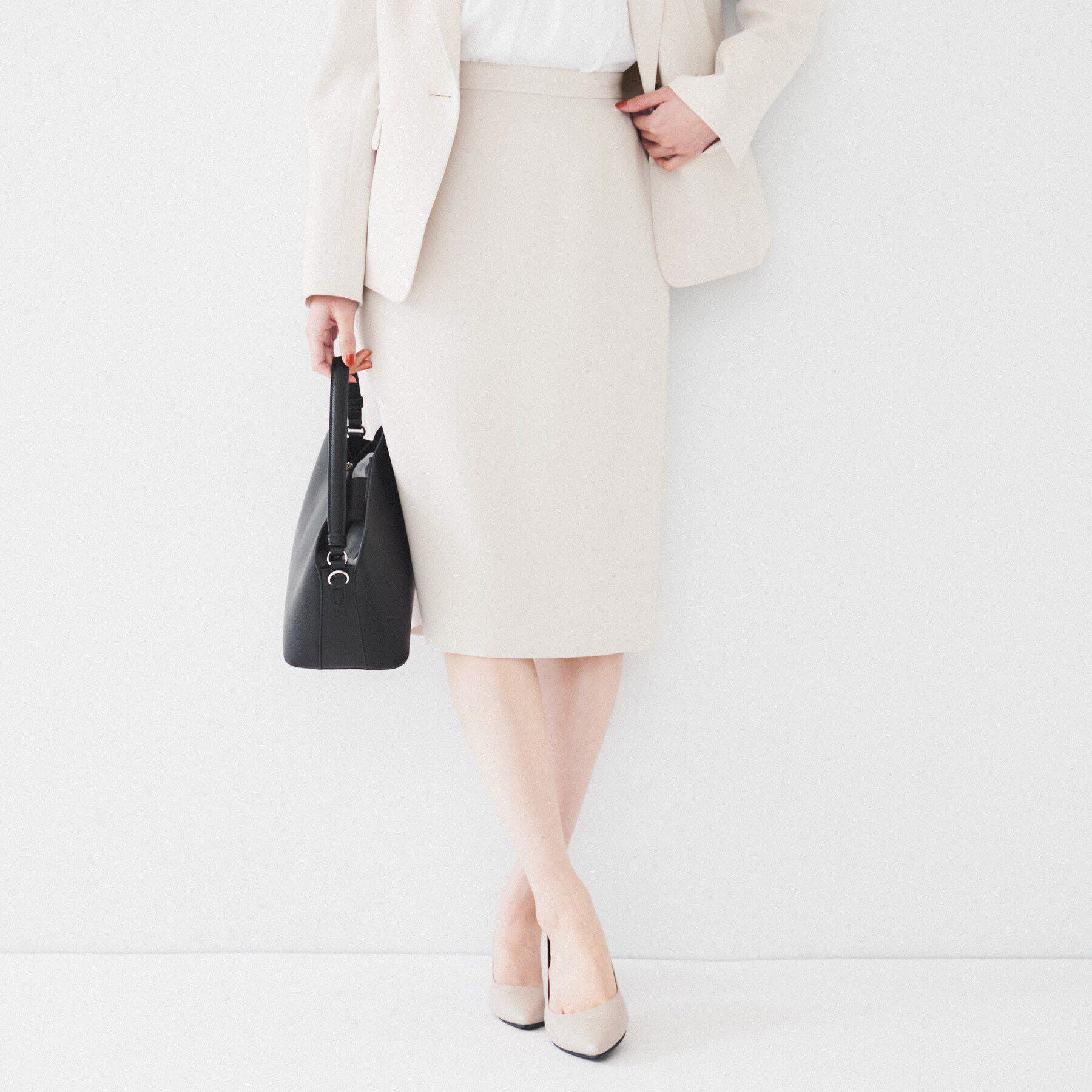 UNTITLED「【通勤スーツ】タイトスカート」|スカート|グレージュ(050)