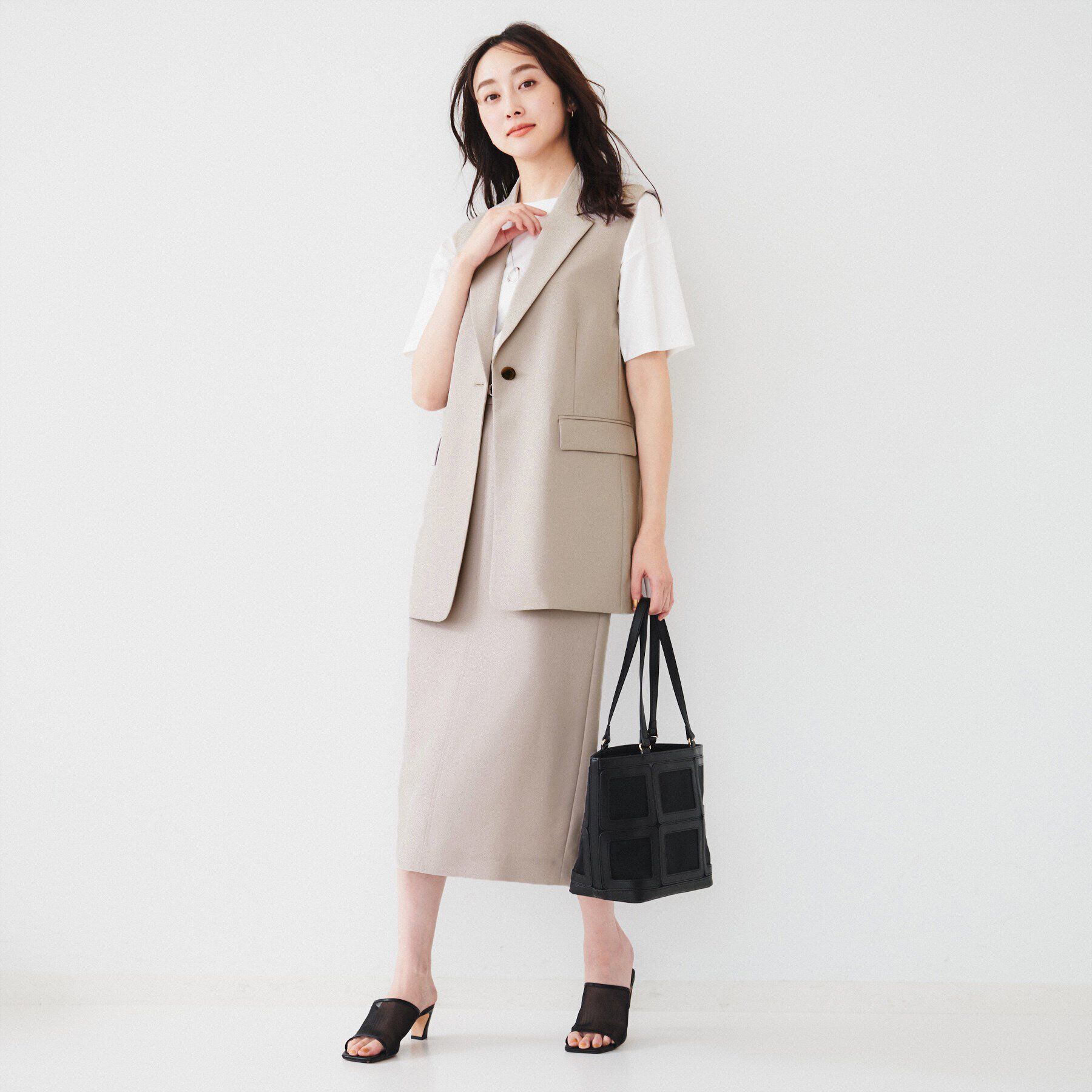 UNTITLED「【接触冷感/UV/セットアップ可能】ライトウェイト ナロースカート」|スカート|