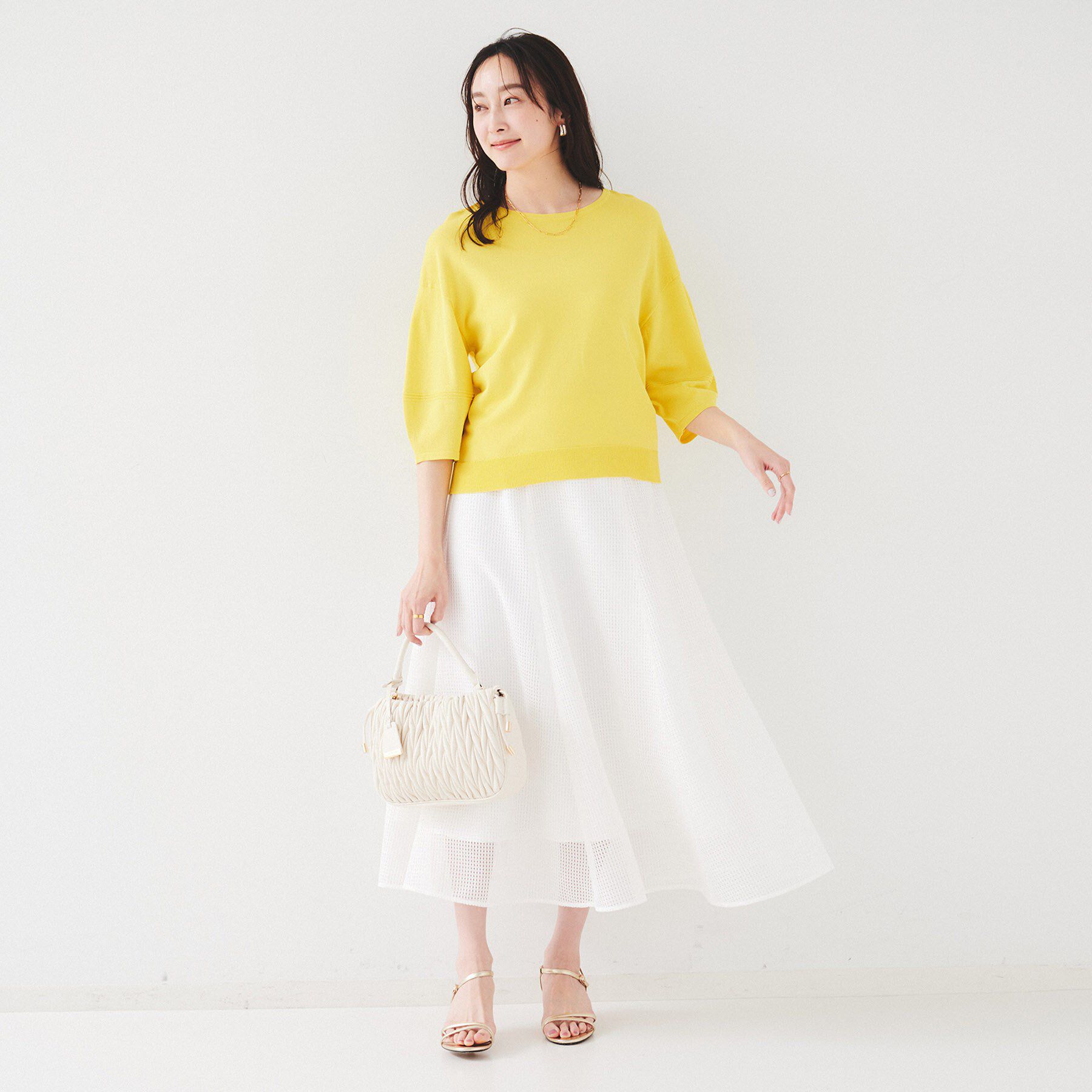 UNTITLED「【手洗い可/トレンド】メッシュフレアスカート」|スカート|