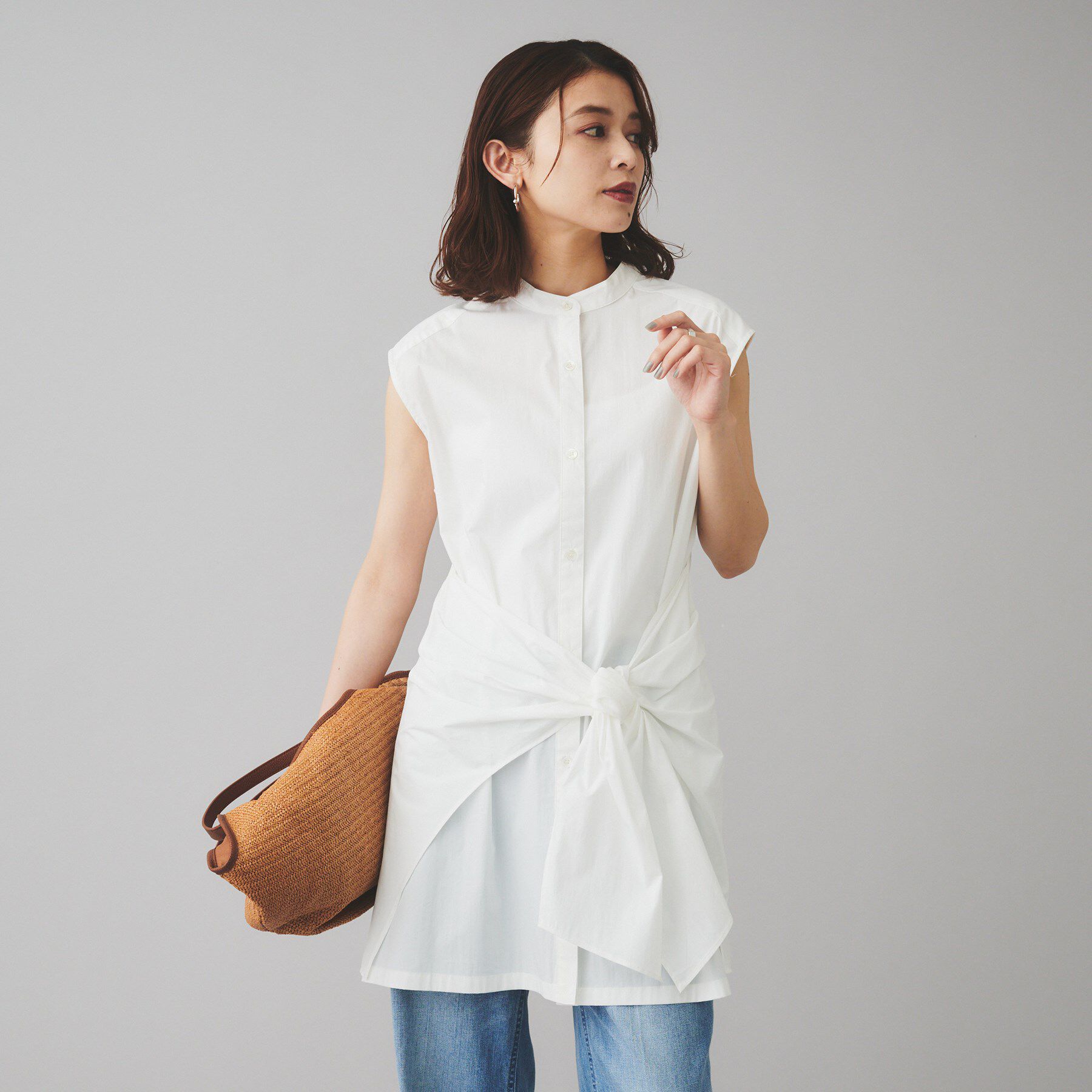 UNTITLED「【YENN】ロインクロス デザインシャツ」|シャツ・ブラウス|ホワイト(001)