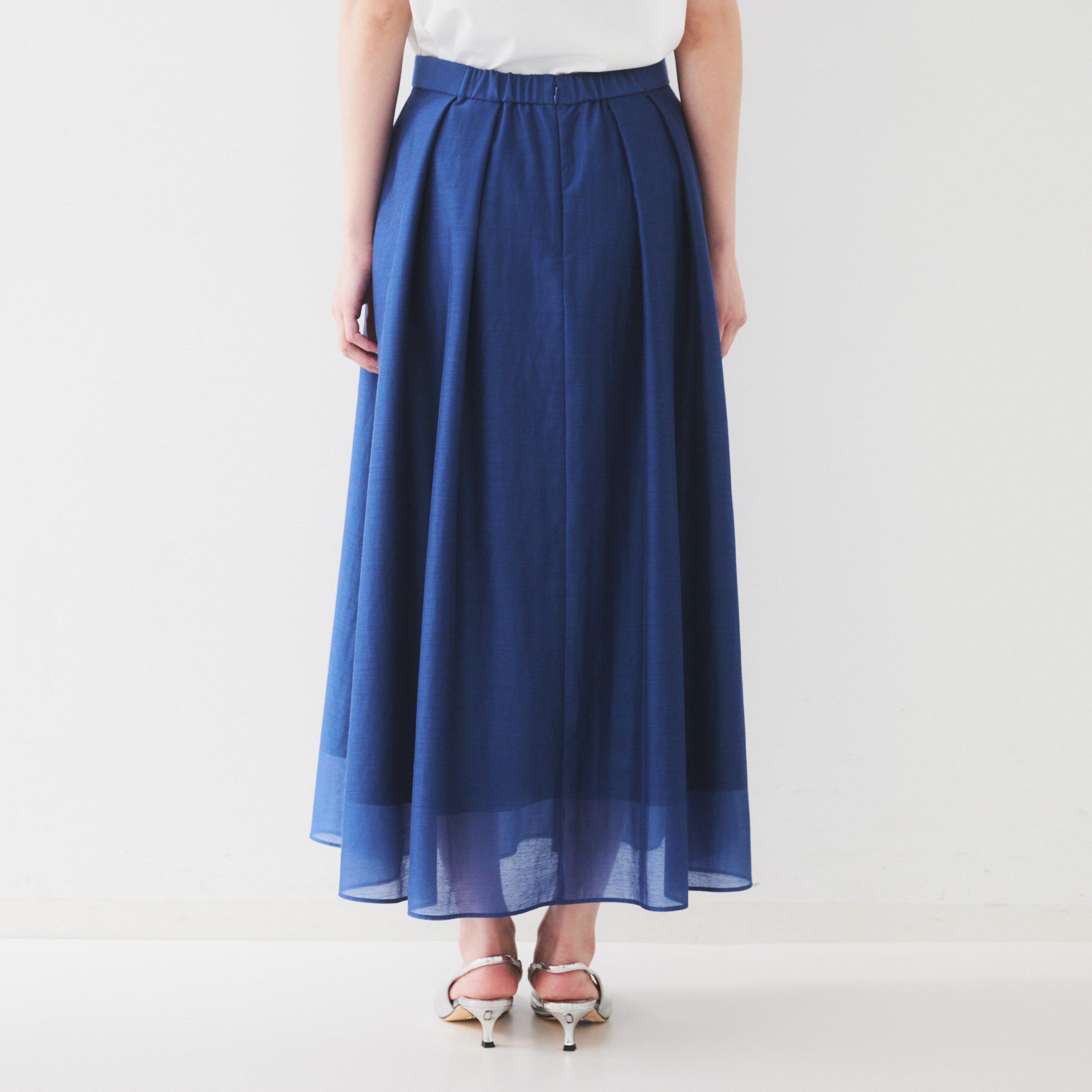 UNTITLED「【後ろウエストゴム/洗える】シアーフレアースカート」|スカート|