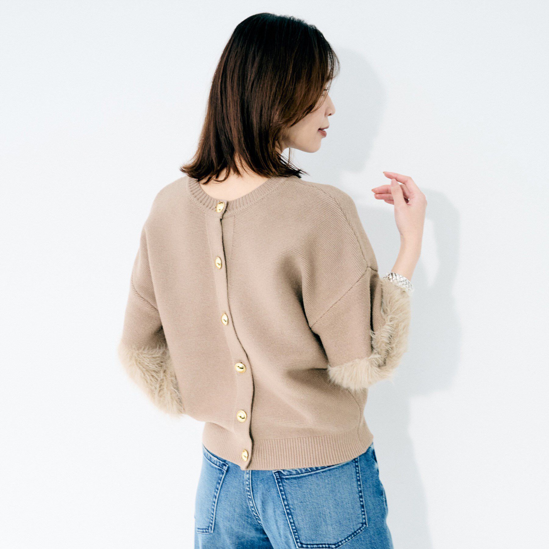 UNTITLED「【TORRAZZO DONNA】ファースリーブ2wayプルオーバー」|Tシャツ・カットソー|