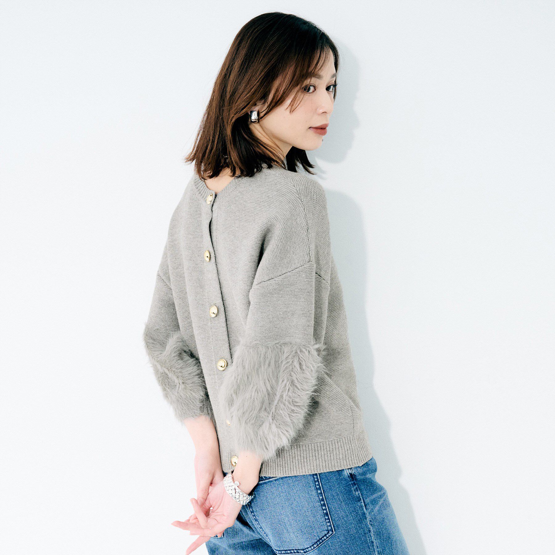 UNTITLED「【TORRAZZO DONNA】ファースリーブ2wayプルオーバー」|Tシャツ・カットソー|