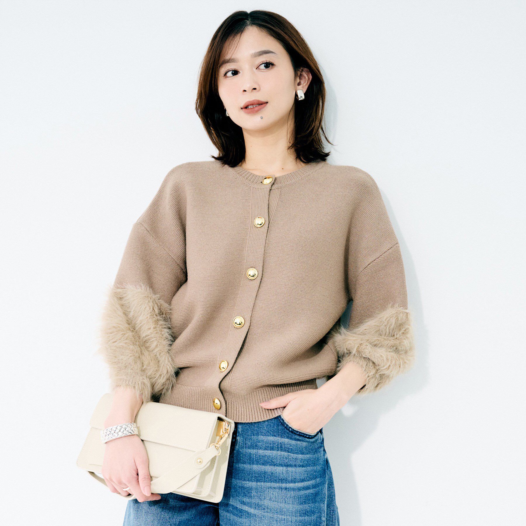 UNTITLED「【TORRAZZO DONNA】ファースリーブ2wayプルオーバー」|Tシャツ・カットソー|