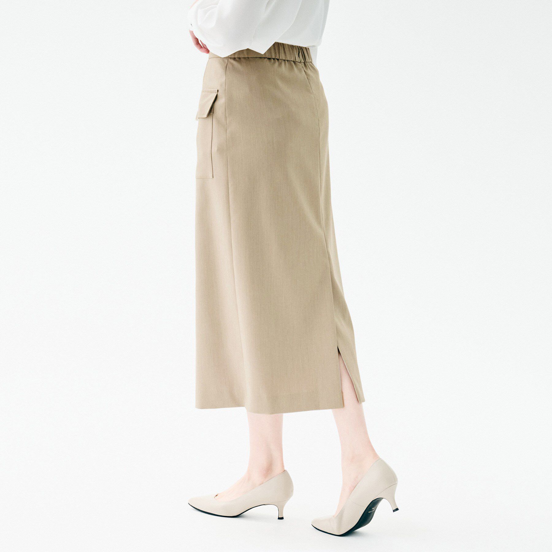 UNTITLED「【ストレッチ性/洗える】アウトポケット ナロースカート」|スカート|