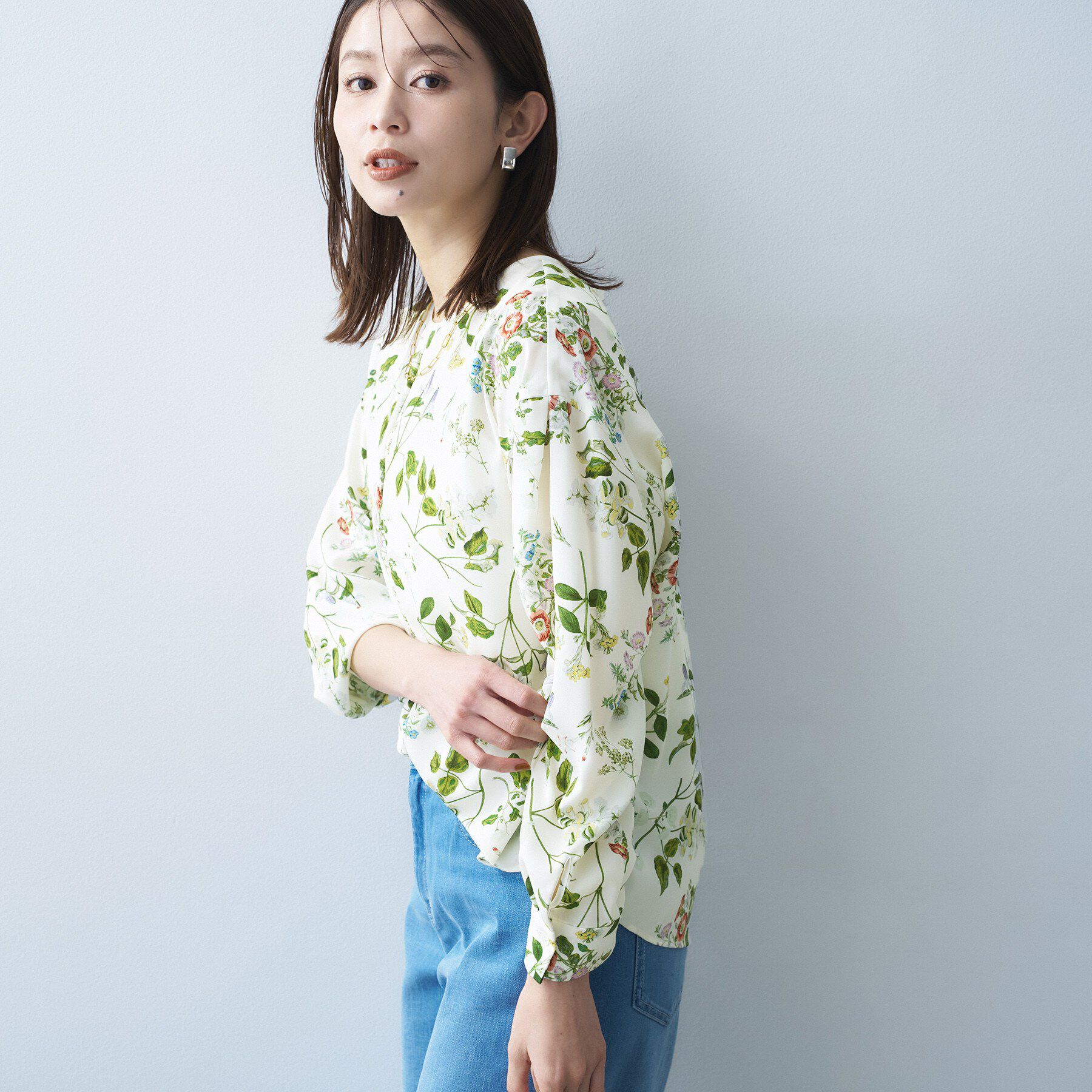 UNTITLED「【花柄/洗える】ボタニカルブラウス」|シャツ・ブラウス|