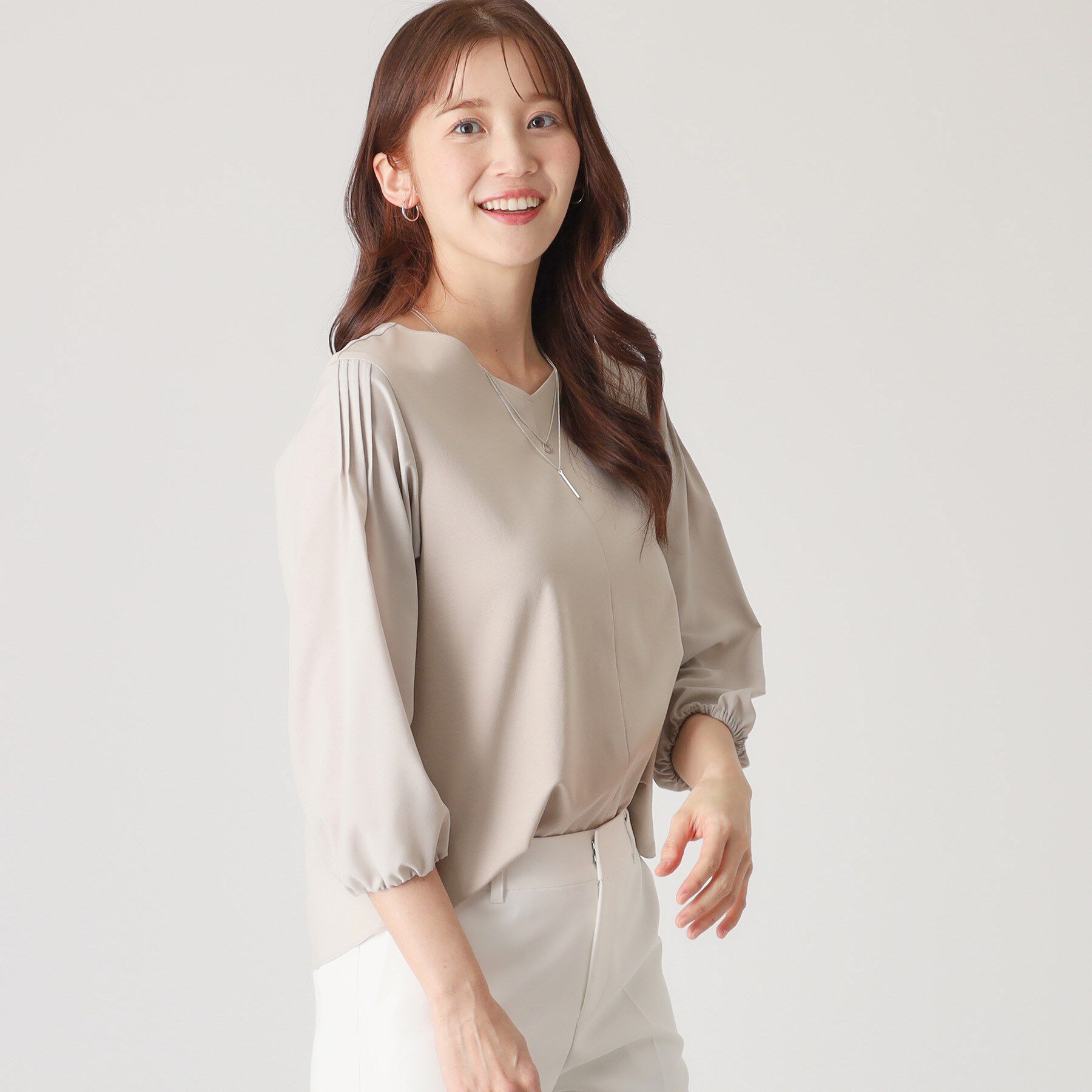 COUP DE CHANCE「【洗える／日本製／袖の異素材使い】ジャージプルオーバー」|Tシャツ・カットソー|