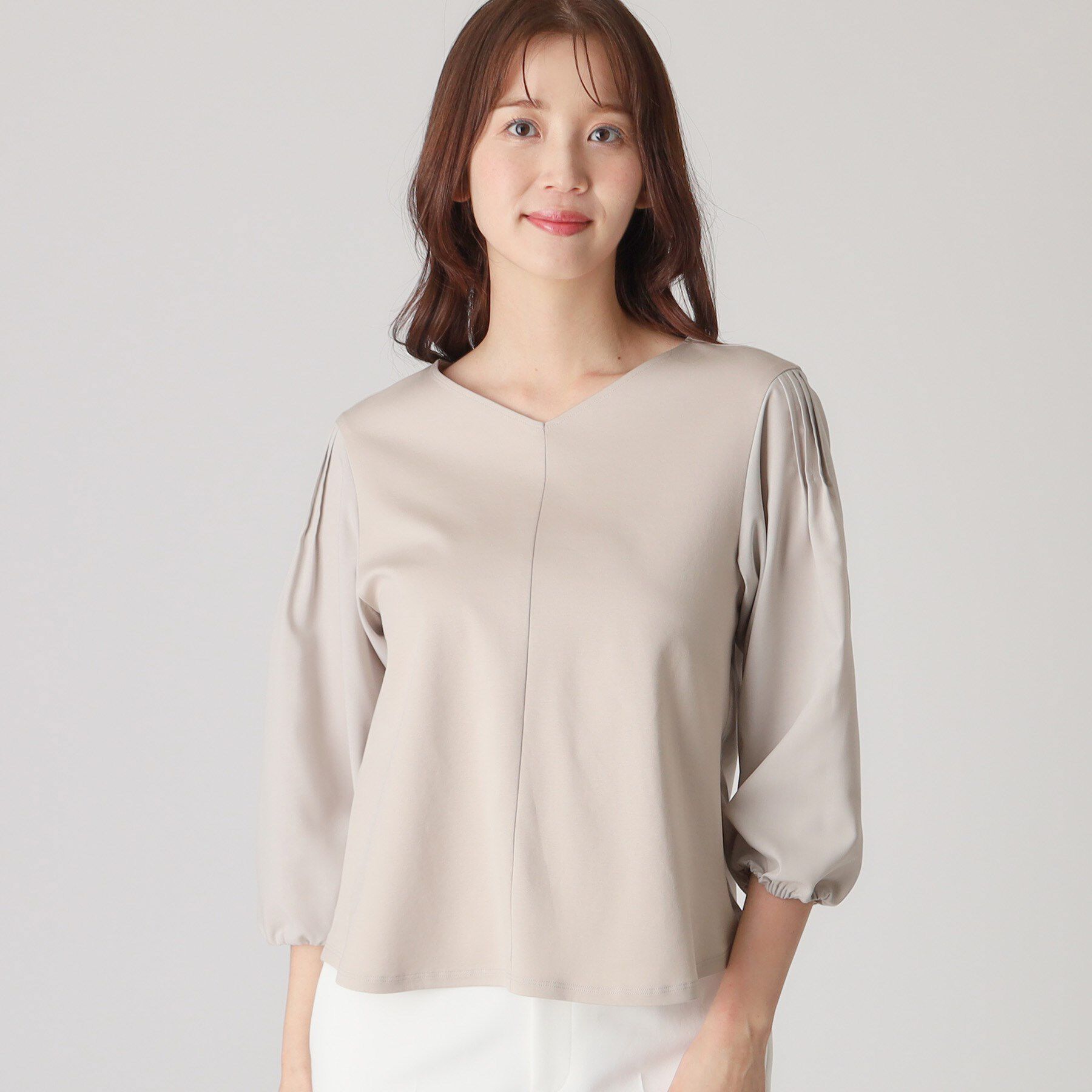 COUP DE CHANCE「【洗える／日本製／袖の異素材使い】ジャージプルオーバー」|Tシャツ・カットソー|