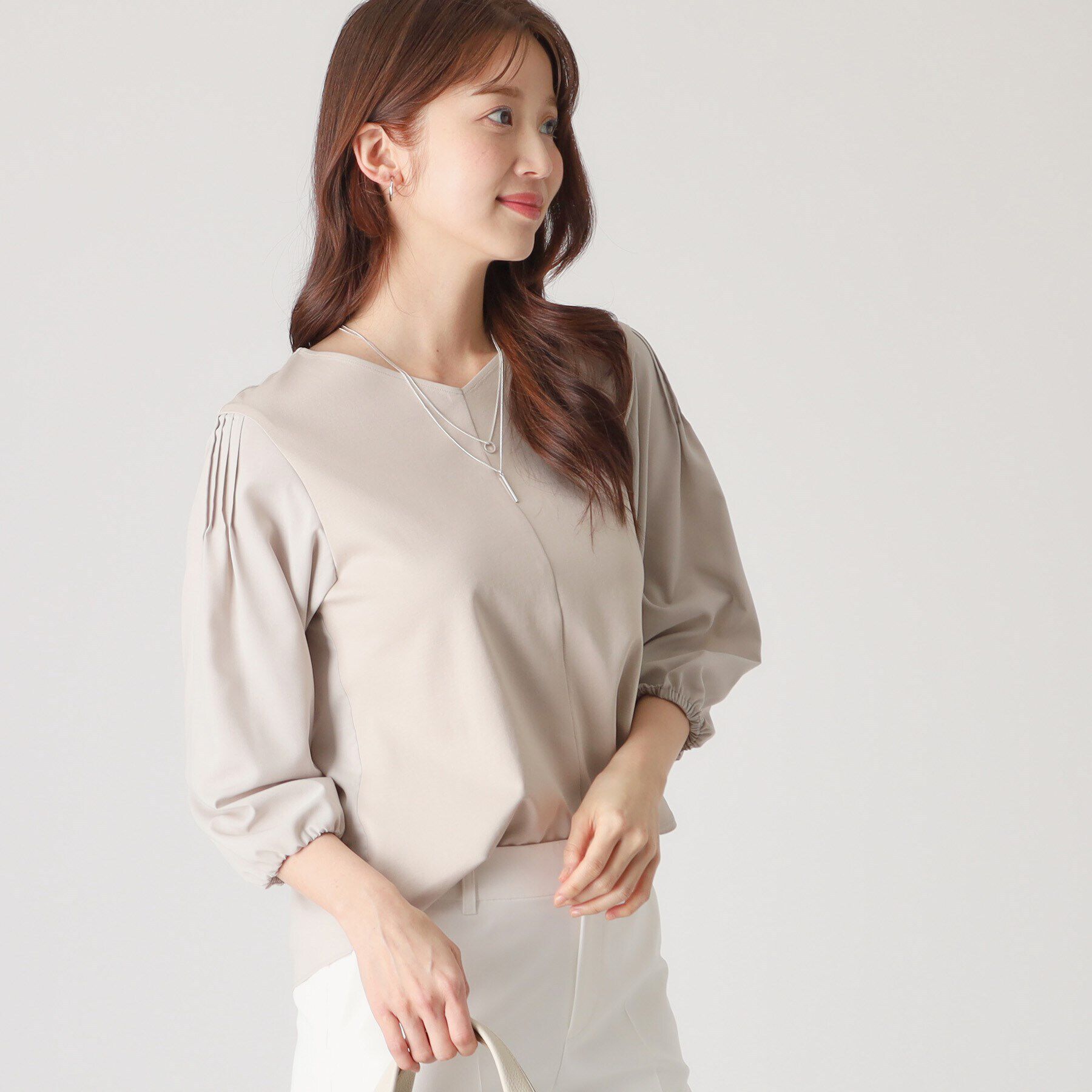 COUP DE CHANCE「【洗える／日本製／袖の異素材使い】ジャージプルオーバー」|Tシャツ・カットソー|