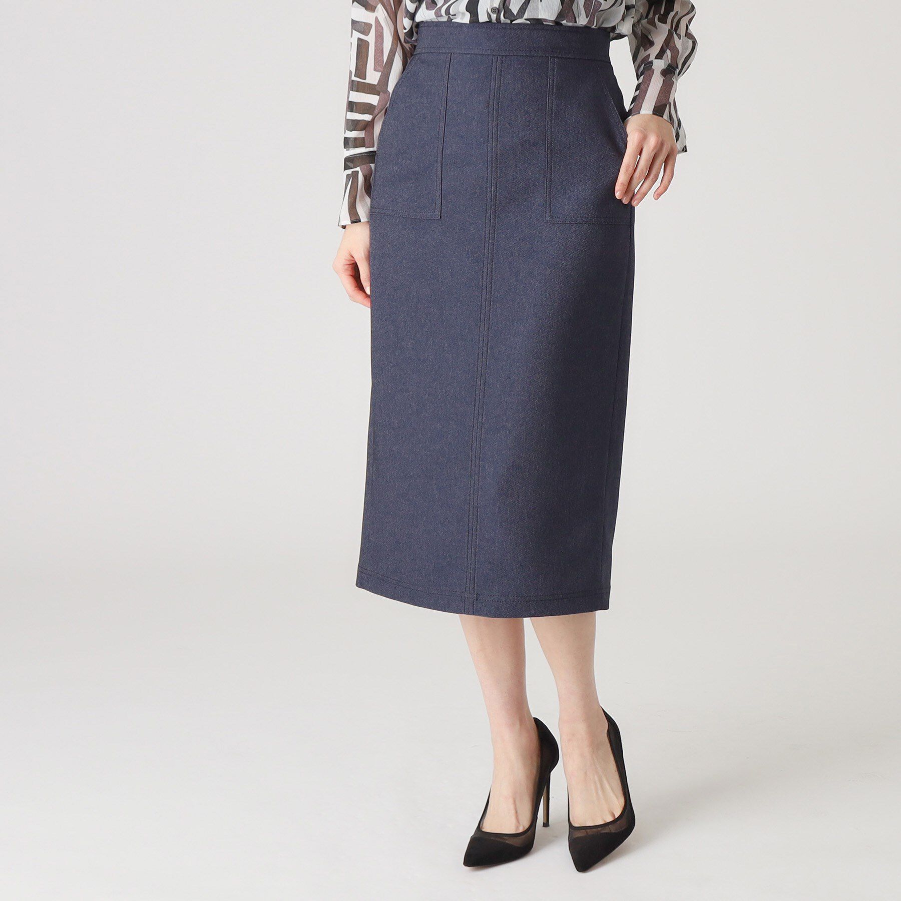 COUP DE CHANCE「【洗える／日本製】デニム調ナロータイトスカート」|スカート|